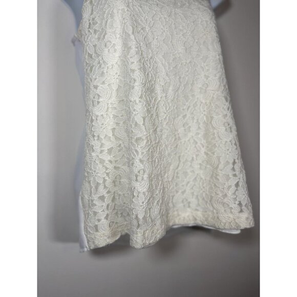 Anthropologie EVERLY Lace Overlay Cream Halter Sleeveless Top Cottage Size Small - Picture 2 of 5